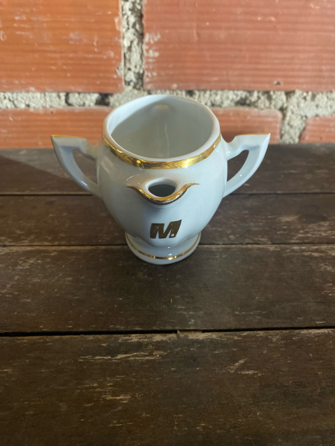 Double Sauce Boat Antique Gras & Maigre White Porcelain #D907