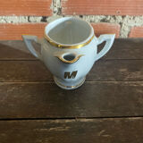 Double Sauce Boat Antique Gras & Maigre White Porcelain #D907