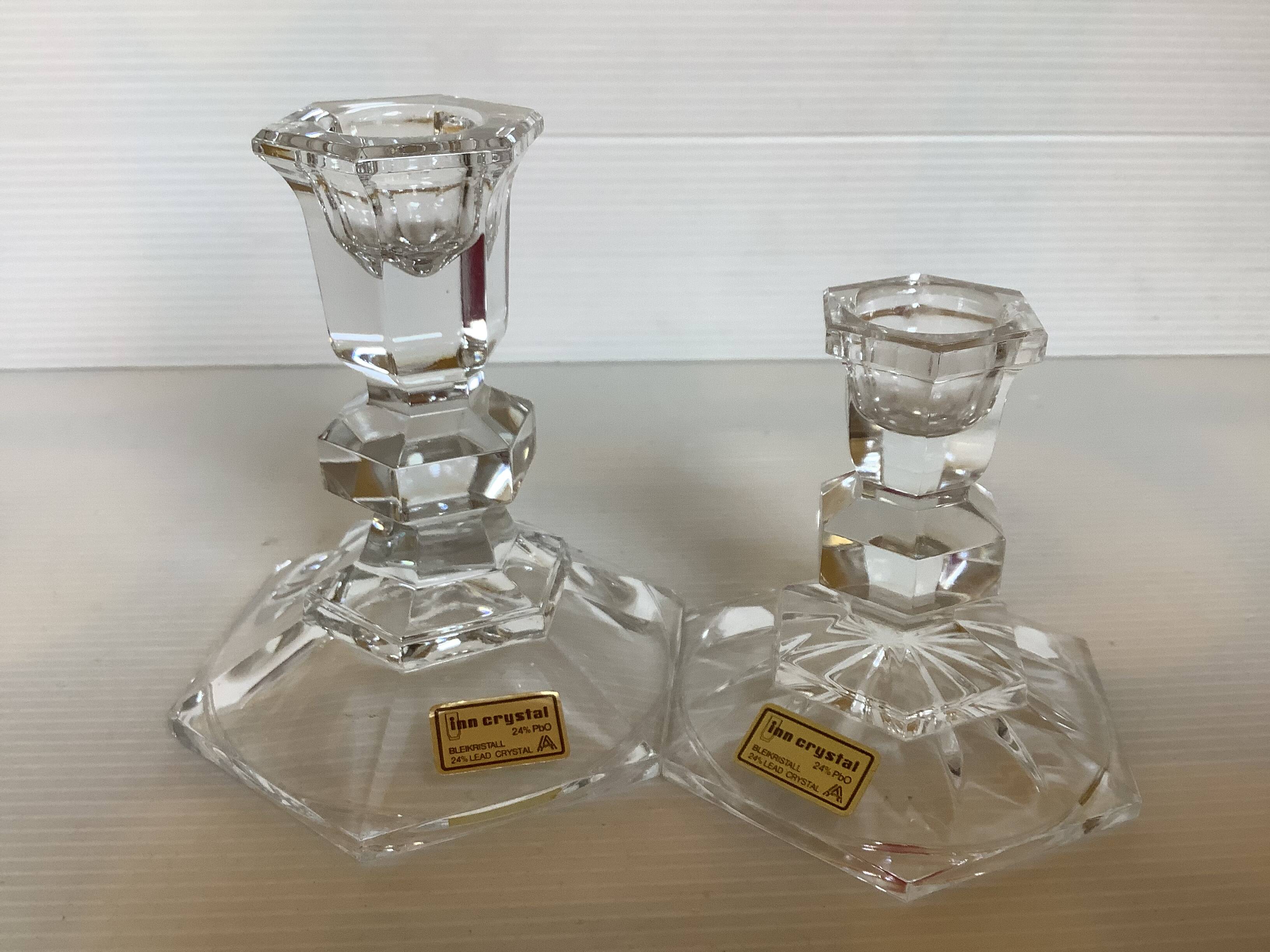 Pair of Inn Crystal Austria candlesticks