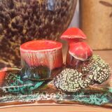 Antique slip ceramic candlesticks