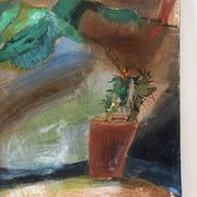 La table de rempotage, nature morte, huile sur toile