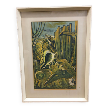 Lino cut on paper Frederick Austin