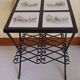 Small square coffee table in wrought iron.
