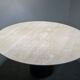 Table à manger Tobio en travertin et cuir par Afra & Tobia Scarpa pour B&B Italia, 1977