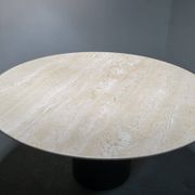 Table à manger Tobio en travertin et cuir par Afra & Tobia Scarpa pour B&B Italia, 1977