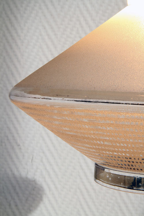 Suspension lamp Diabolo saucer in frosted glass.