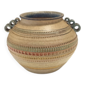 Vase en faïence modelé et peint à la main par Italica Ars, Florence, Italie