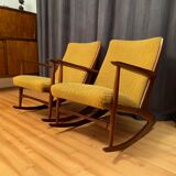 Pair of rocking chairs, designed by Georg Jensen, Kubus Møbler, Denmark, 1950s