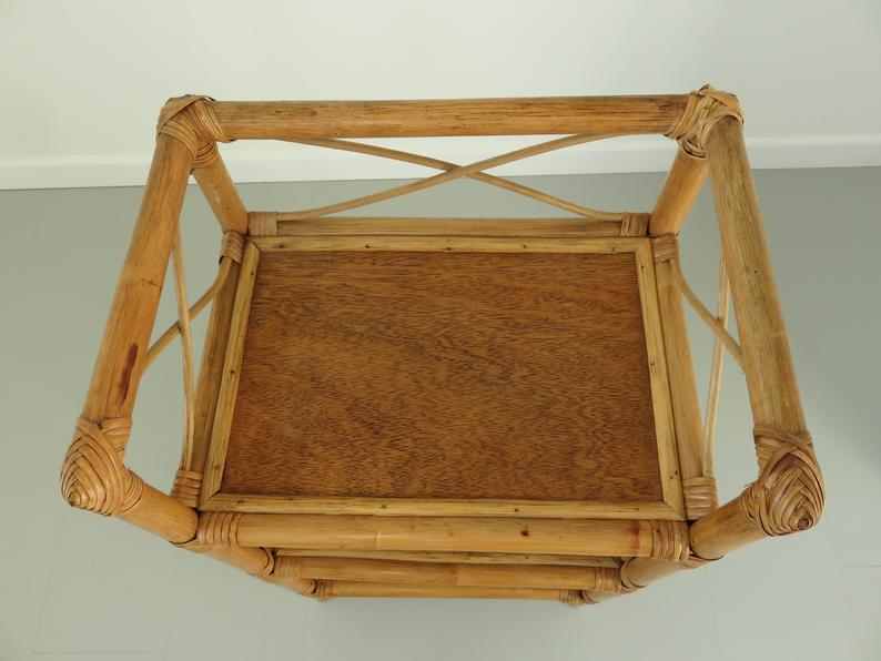 Bamboo rattan shelf, 60/70s