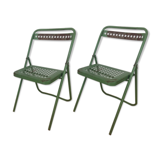 Paire de chaises de jardin métalliques