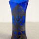 Vase art nouveau en verre soufflé bleu de Sèvres