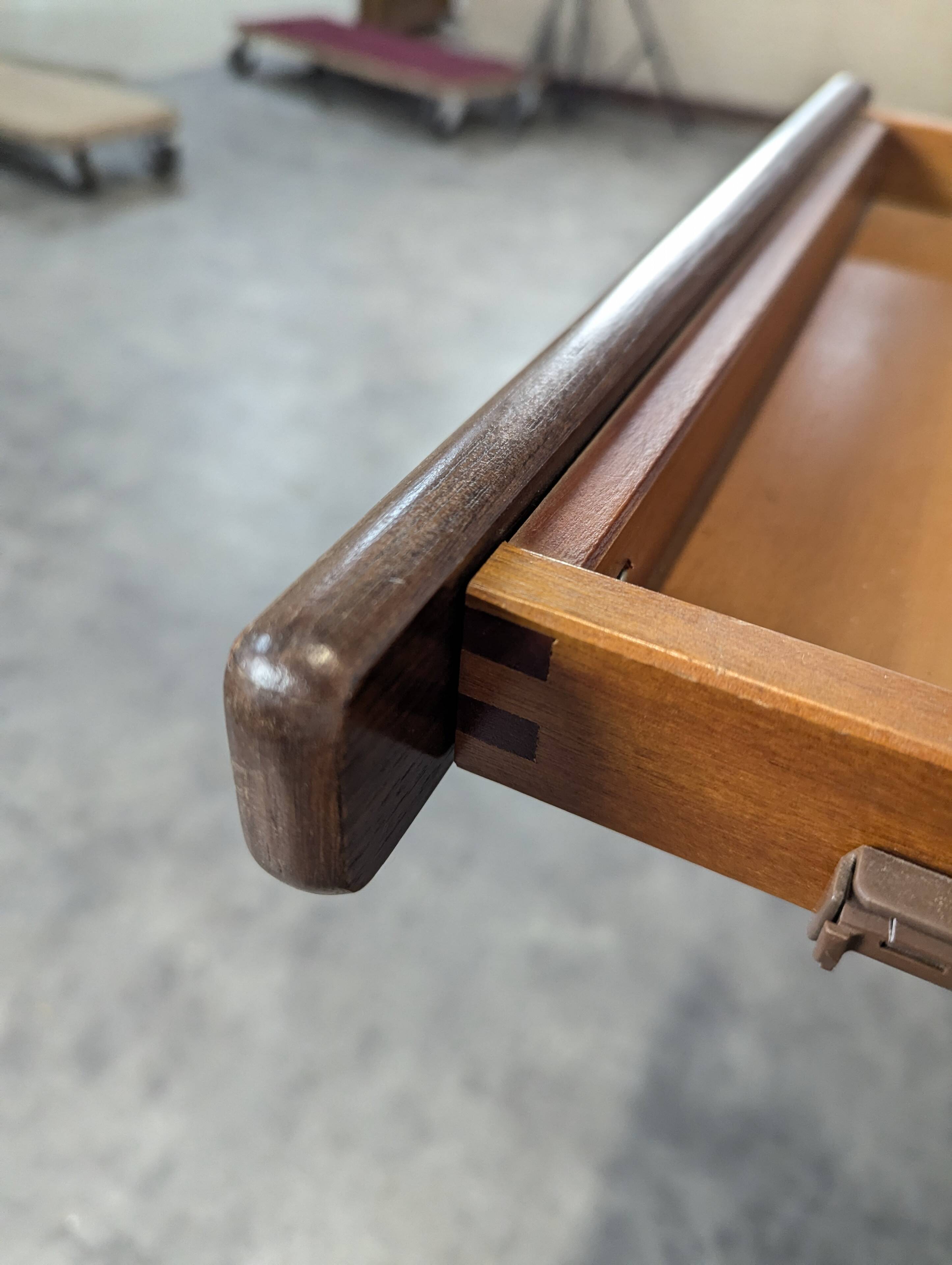 Large Scandinavian executive desk in solid walnut.