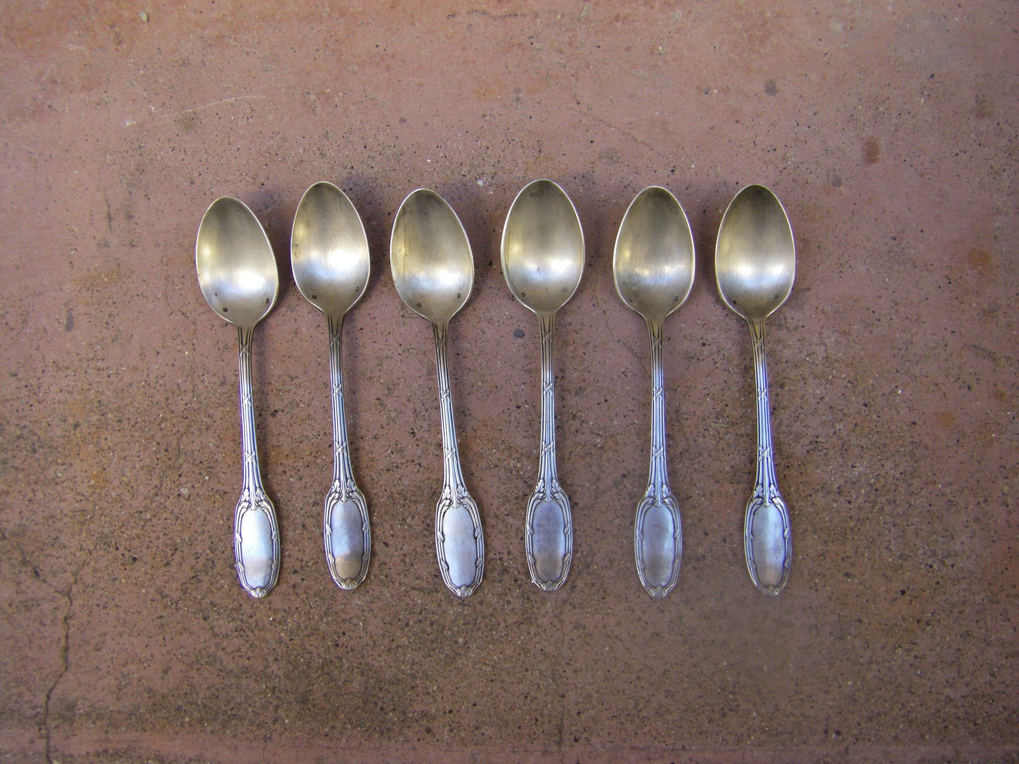 Series of six small spoons.