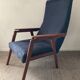 Scandinavian armchair in teak and velvet from the 1960s.