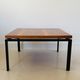 Square metal and walnut coffee table, Italy 60s