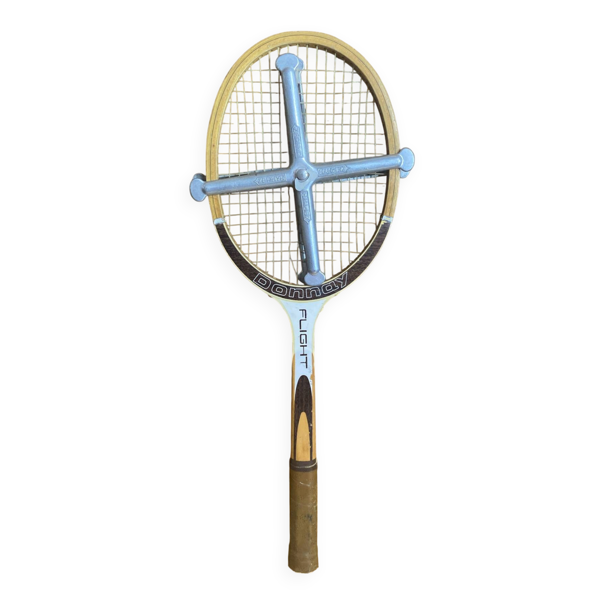Vintage dunlop flight wooden tennis racket + zéphyr protection