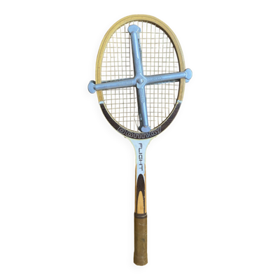 Raquette tennis ancienne dunlop flight bois + protection zéphyr vintag