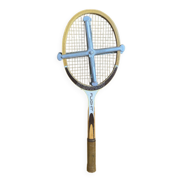 Vintage dunlop flight wooden tennis racket + zéphyr protection