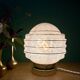 Vintage art deco globe table lamp in pink and gold Clichy glass