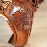 Vintage Richly Decorated Oak Coffee Table, 1950s