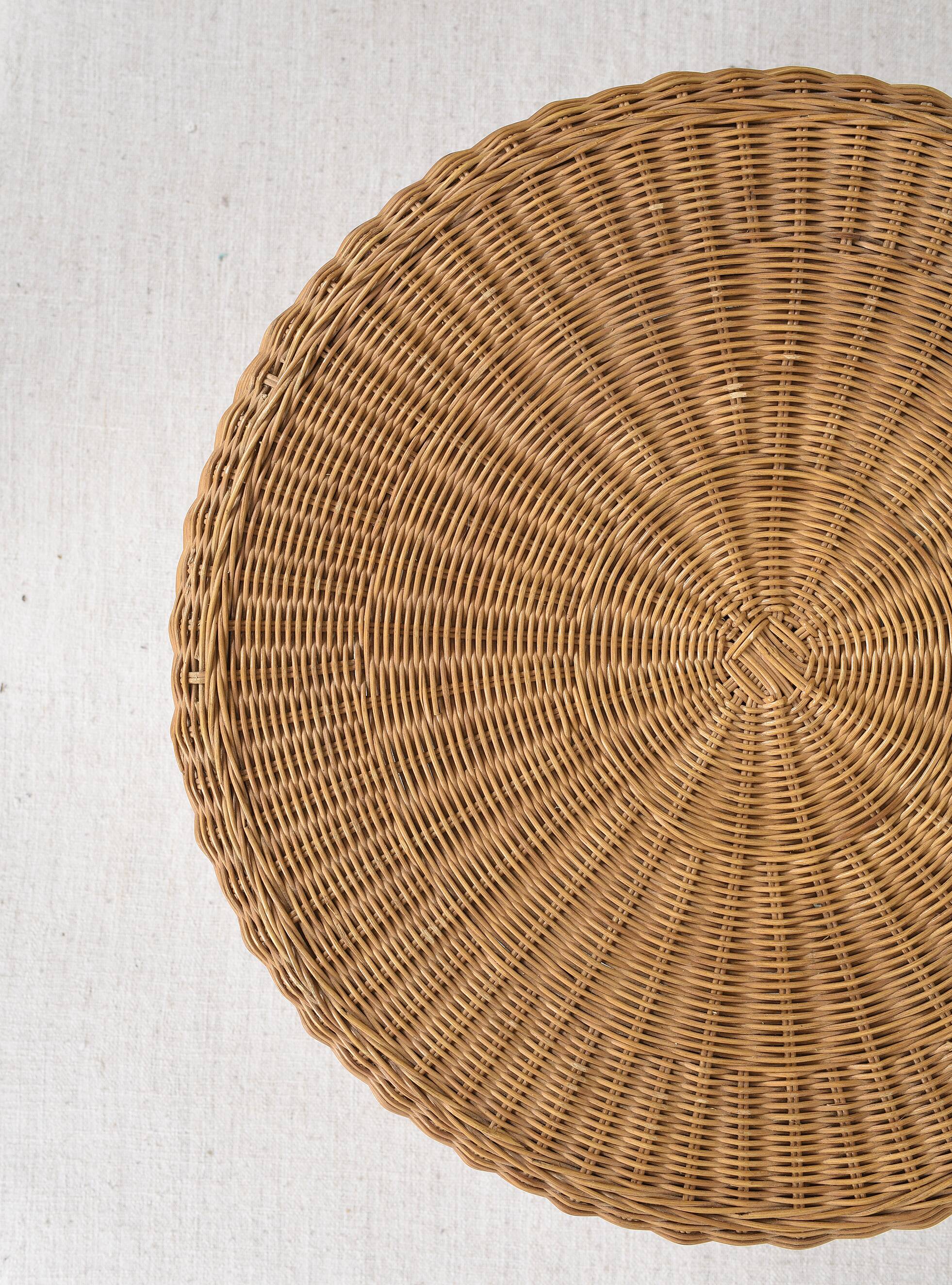 Vintage rattan and wicker coffee table