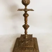 Remarkable pair of candlesticks in bronze, formerly silver-plated, from the 19th century.