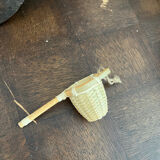 Miroir bois et verre piqué