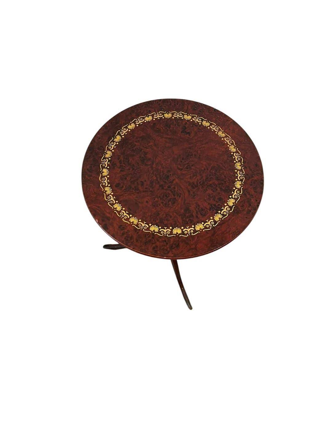 Table d'appoint ronde vintage en bois / guéridon / support
