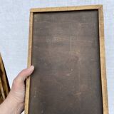 Old game box decorated in wood and felt - Backgammon Lady Dice Game