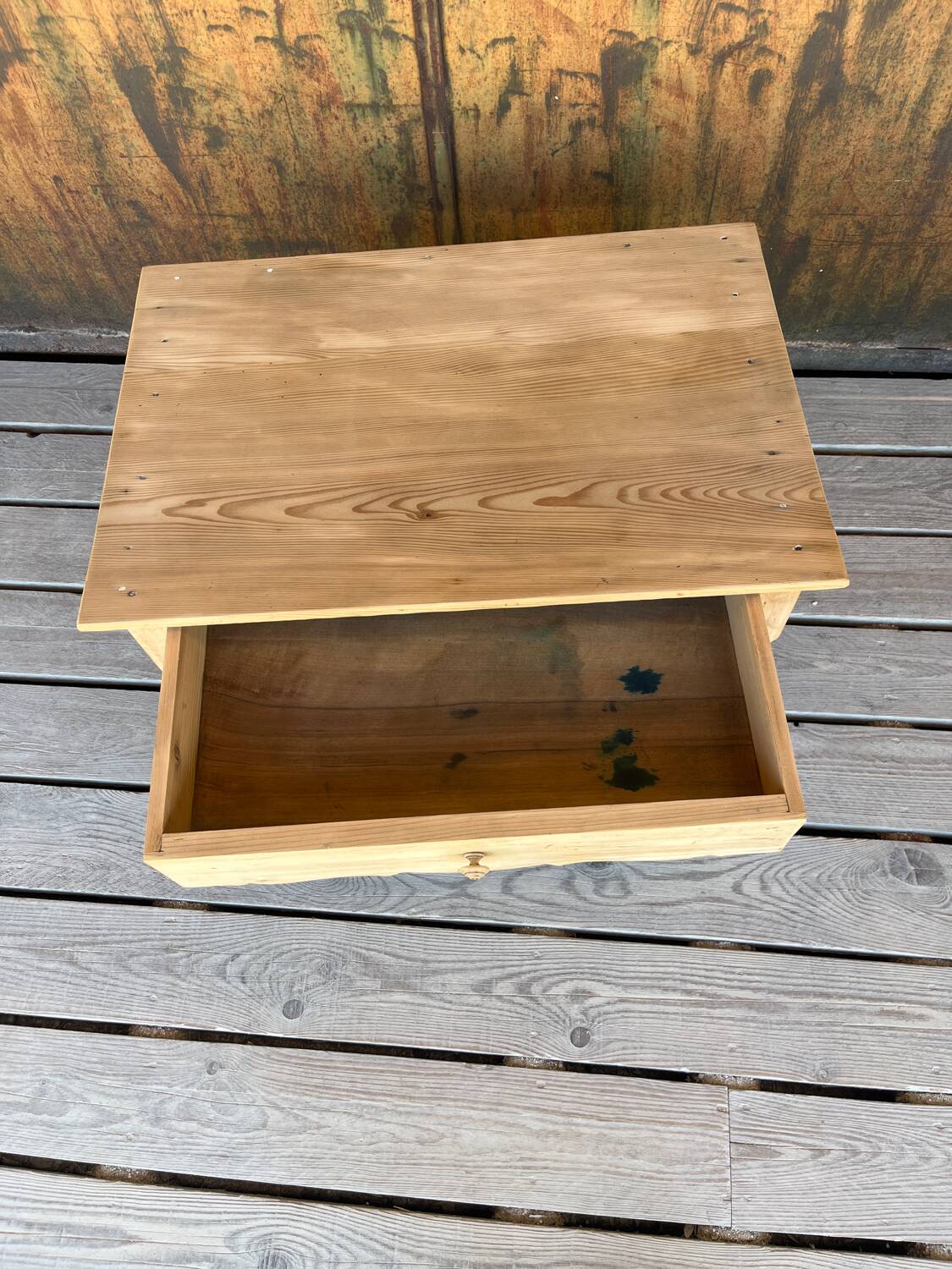 Raw wood coffee table