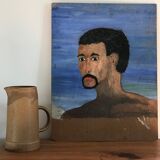 Portrait in vintage oil