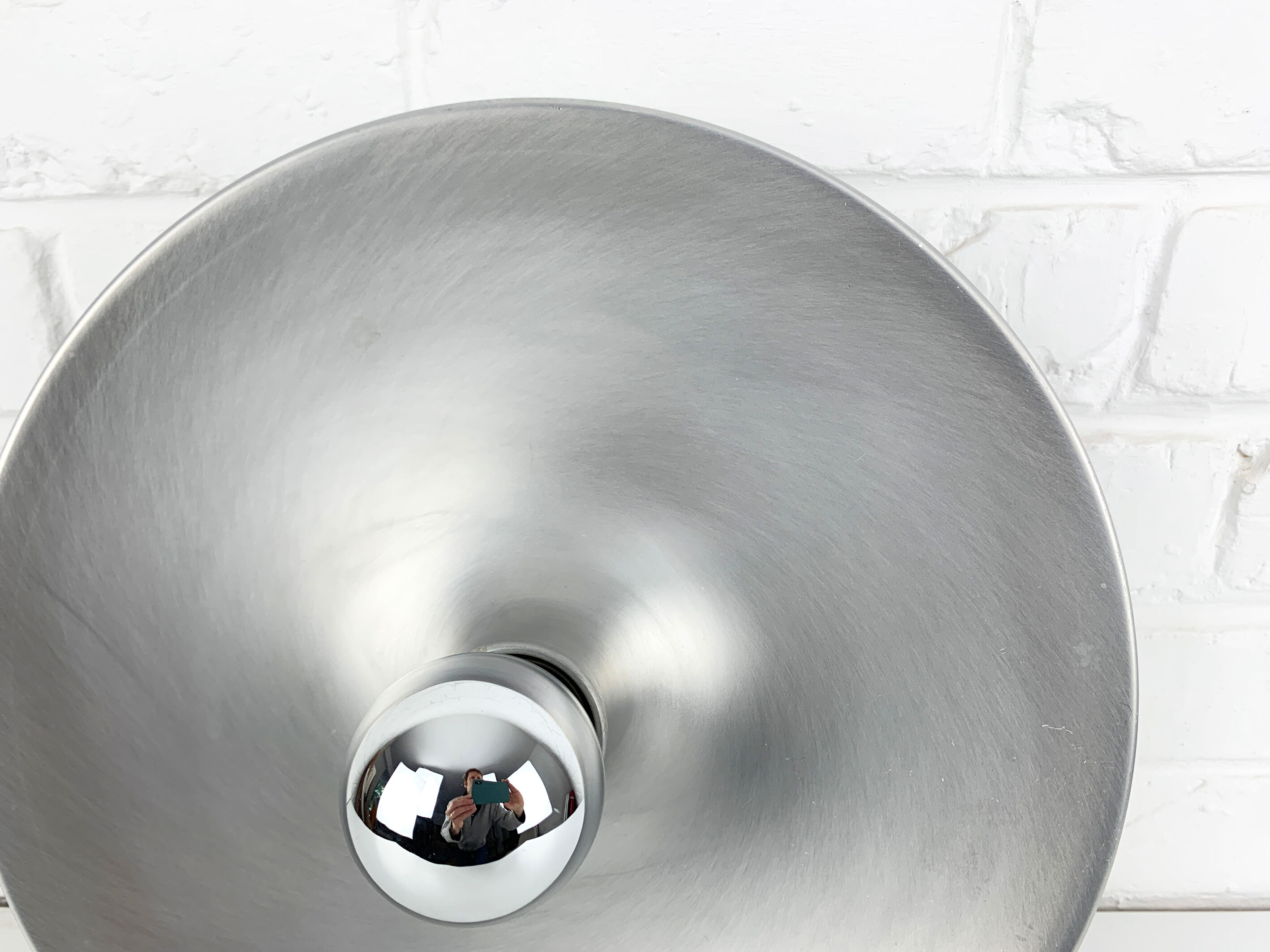 Space age wall lamp by Staff Leuchten in aluminum, Flush Light, 1960-70s