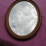 Wooden oval mirror