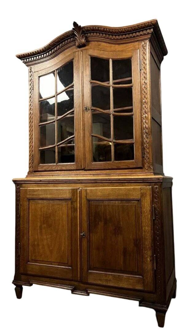 Dutch oak bookcase buffet in the 18th century style