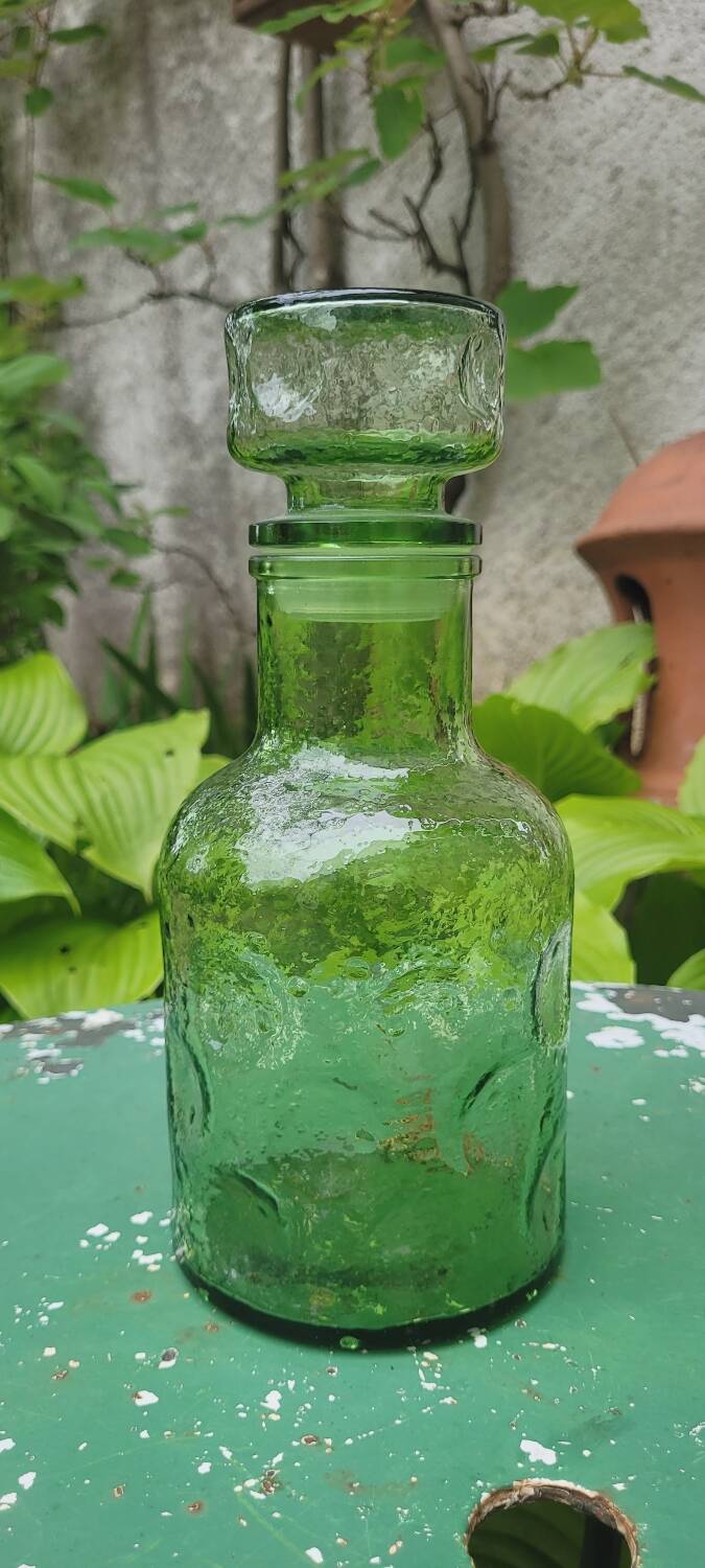 Carafe verre bullé 70's