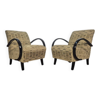 Pair of Art Deco armchairs H410 by Jindrich Halabala, 1940s