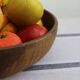 Round wooden dish