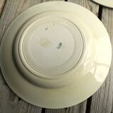 Lot of 5 old ceramic flat plates of Saint Amand green edry