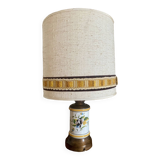 Ceramic and wood table lamp
