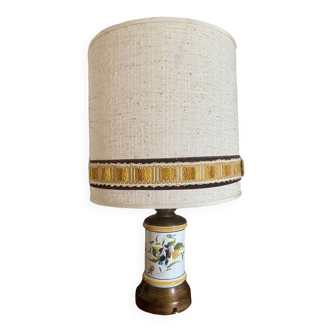 Ceramic and wood table lamp