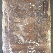 Wall mirror, glazed ceramic, signed La Roue Vallauris, vintage, 31.5 cm