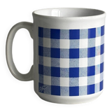 Ceramic mug cup with blue tile patterns