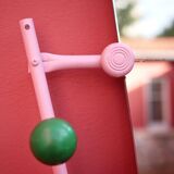 Standing coat rack with mirror, colored balls