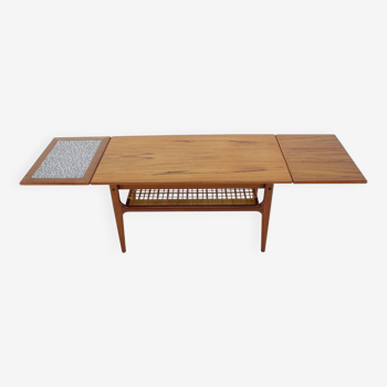 Table basse extensible en teck des années 1960, Danemark