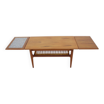 Table basse extensible en teck des années 1960, Danemark