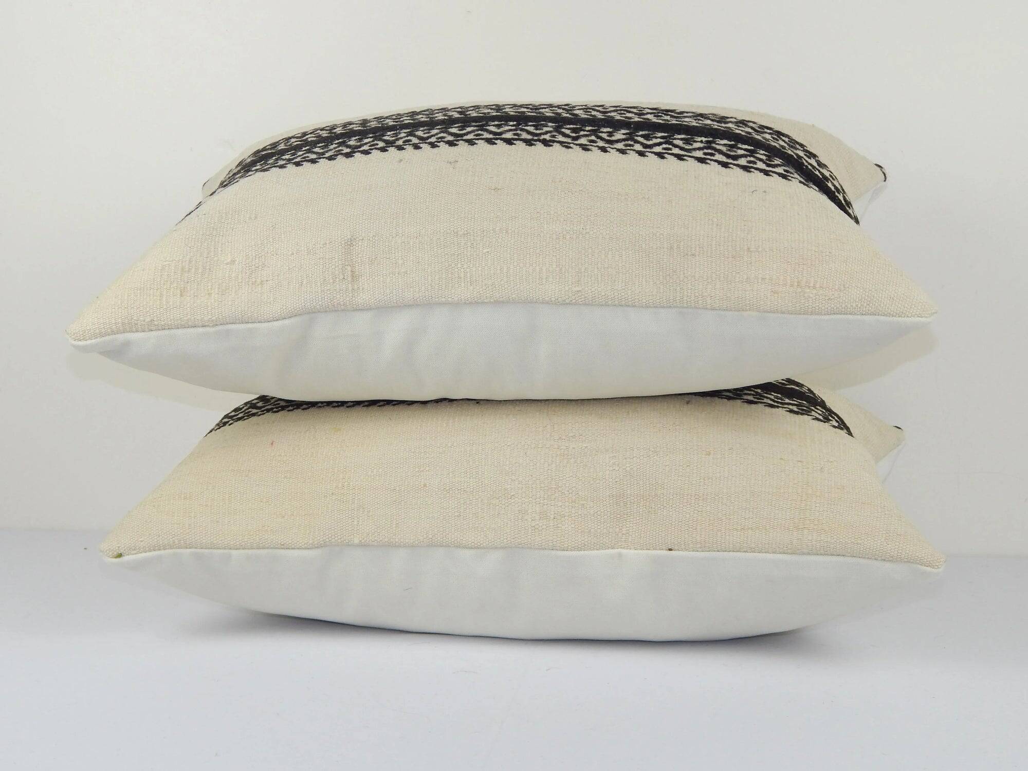 Set of 2 vintage kilim cushion covers 56x41 cm