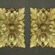 Pair of Louis XVI style ornaments from the 19th century - gilded bronze