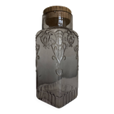 XL pressed glass jar 19th century cork stopper