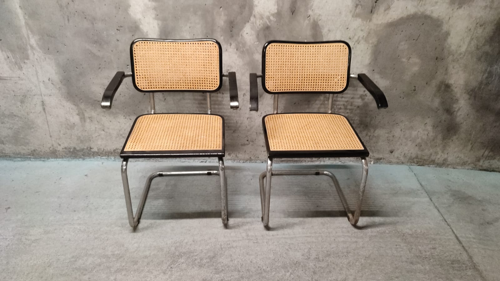 Pair of Cesca armchairs by Marcel breuer