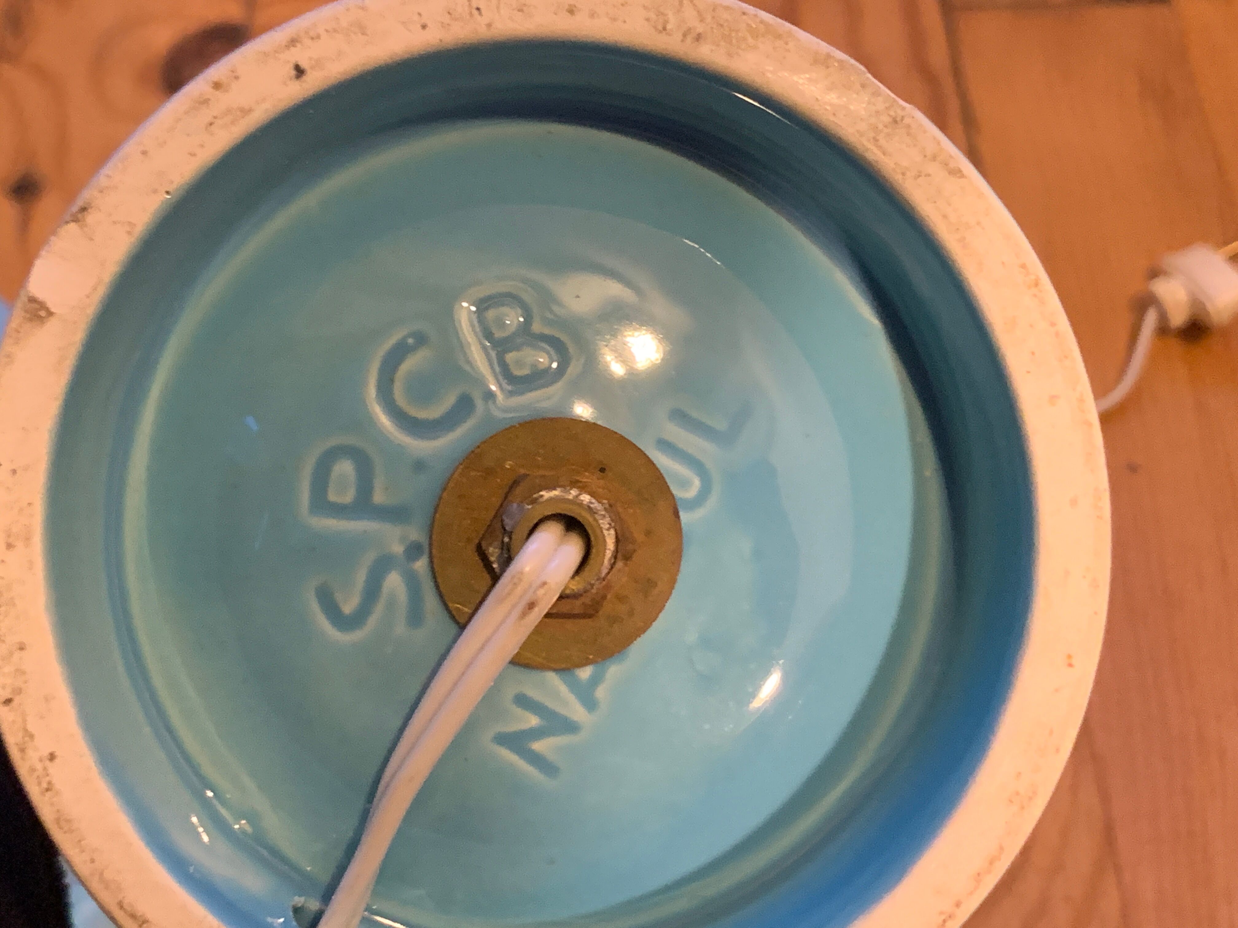 Pair of lamp bases, old ceramic gas bottle